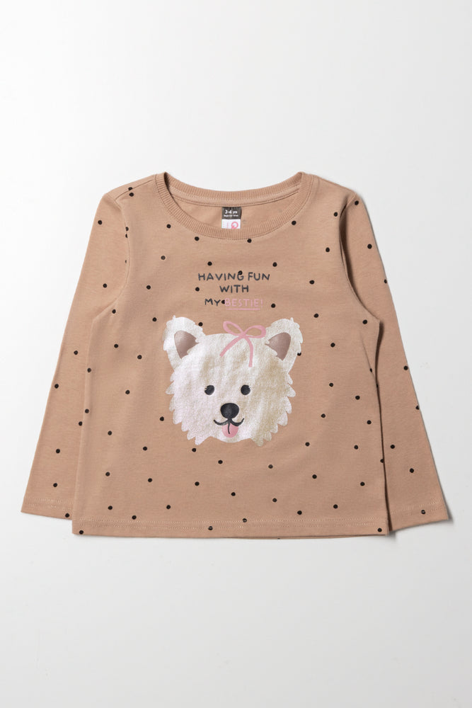 Dog Long Sleeve T-Shirt Natural