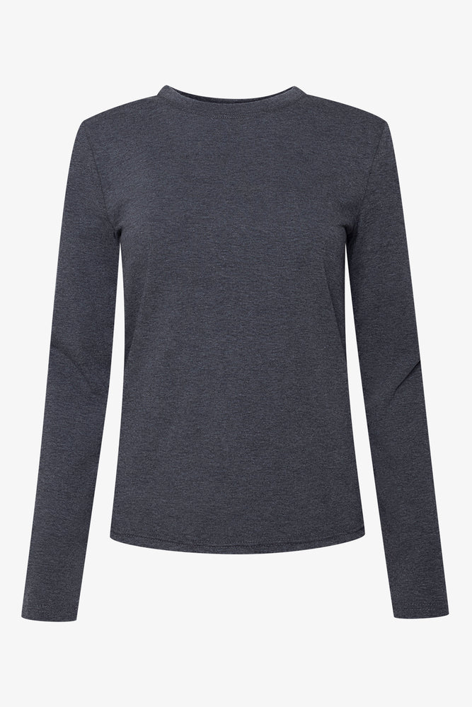 Crew Neck Long Sleeve T-Shirt Dark Grey
