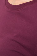 Crew Neck Long Sleeve T-Shirt Burgundy (3)