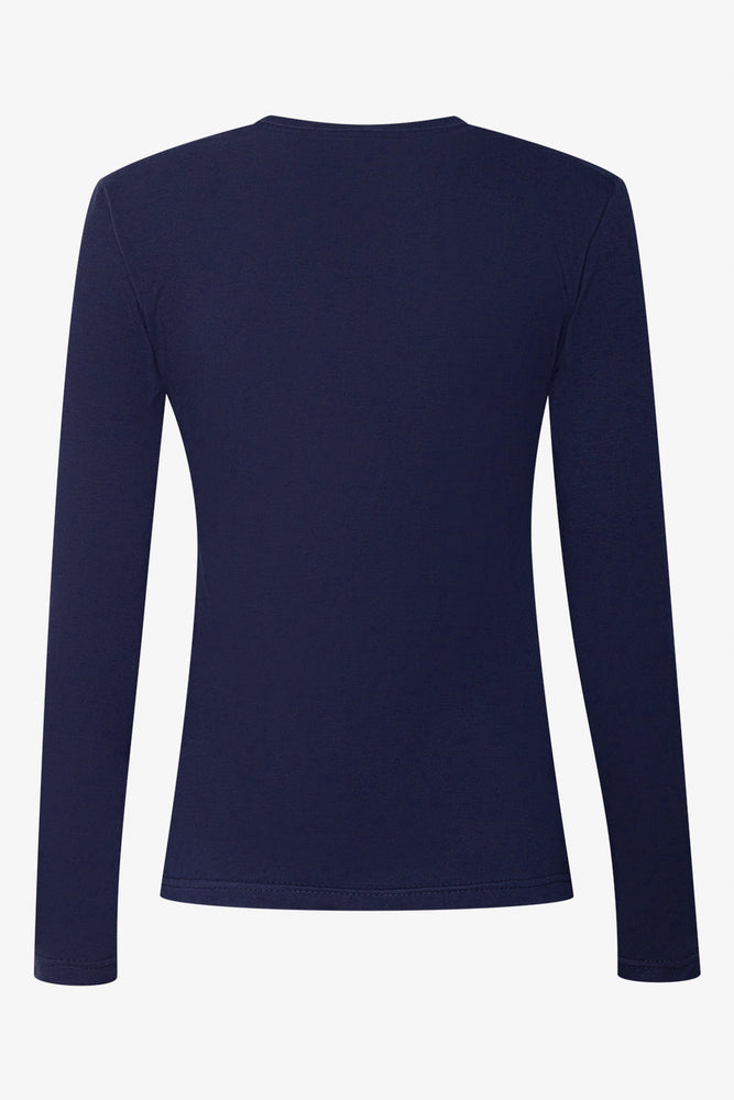 Long Sleeve Crew Neck T-Shirt Navy (1)
