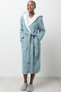 Hooded Sherpa Gown Blue