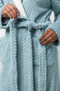 Hooded Sherpa Gown Blue (3)