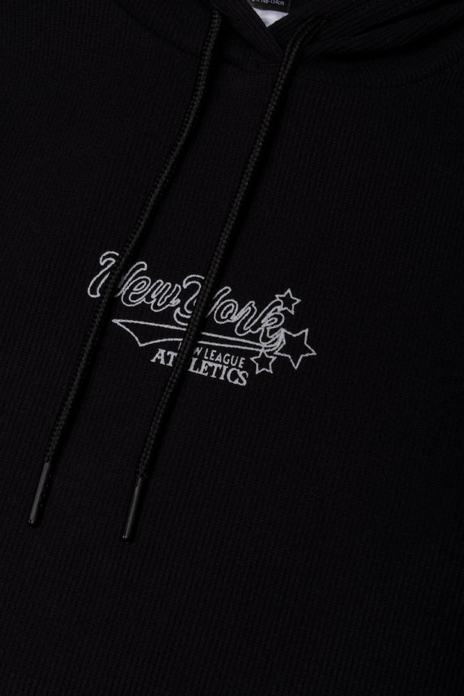 Hooded Rib Dress Black (1)