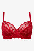 2 Pack Lace Non Padded Underwire Bras Red And Black (2)