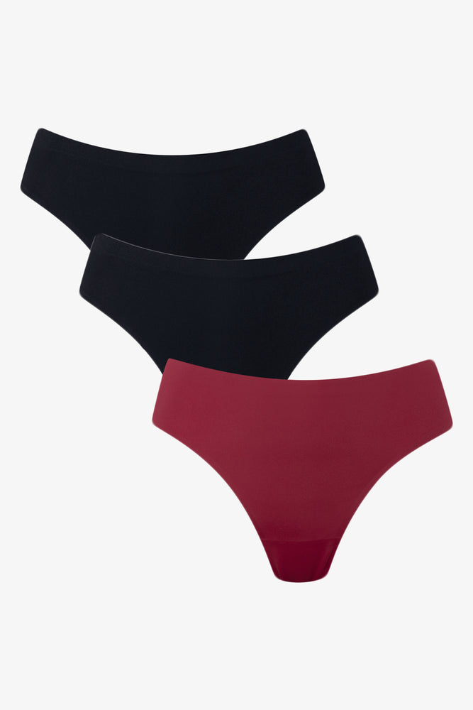 3 Pack Bonded Brazilians Black And Burgundy