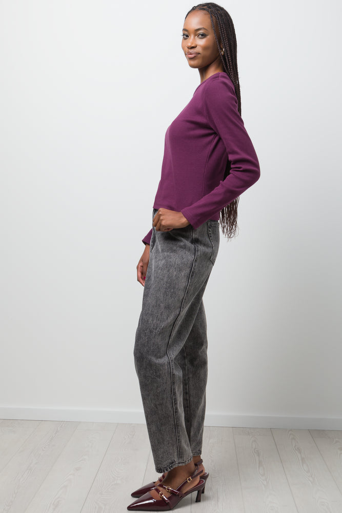 Rib T-Shirt Burgundy (1)