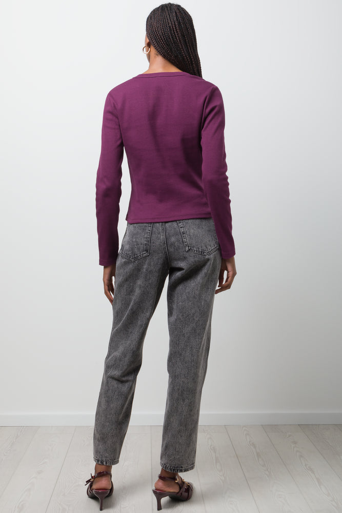 Rib T-Shirt Burgundy (2)