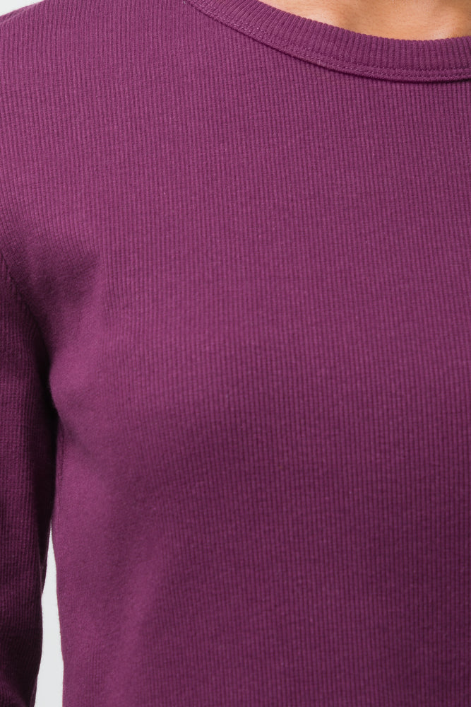 Rib T-Shirt Burgundy (3)