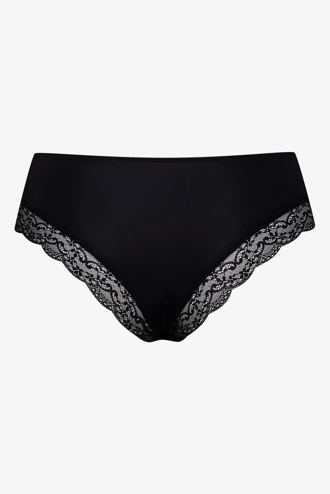 3 Pack Lace Trim Brazilian Panties Black (4)