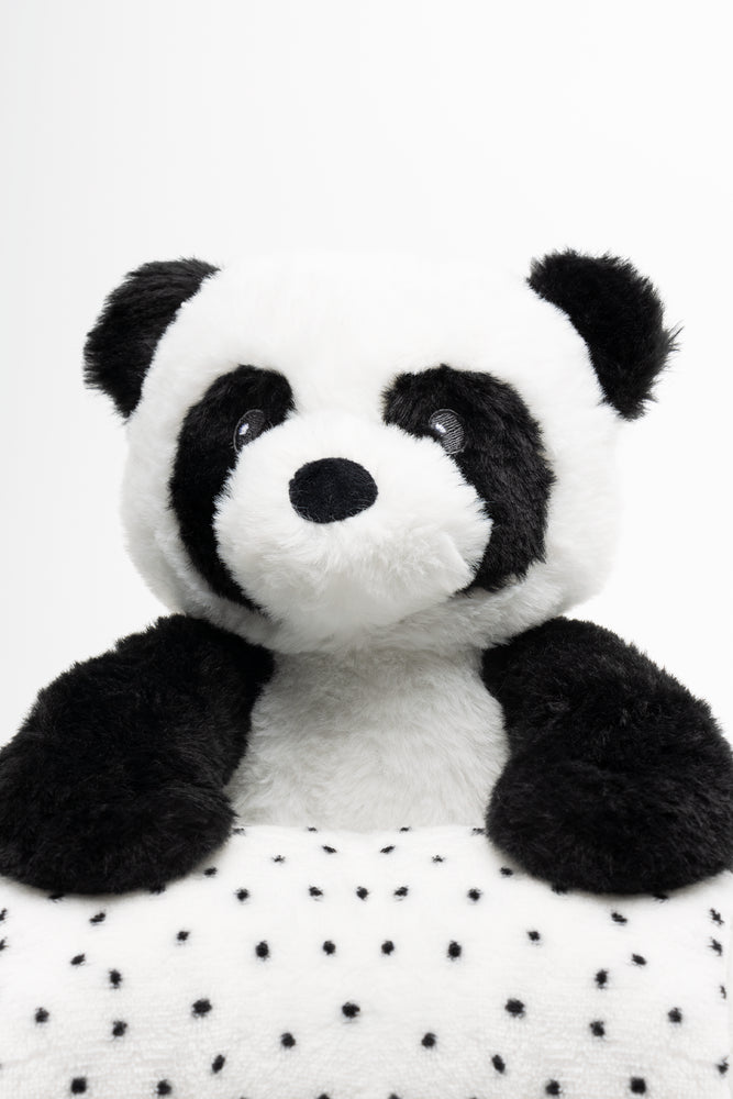 Panda Toy And Blanket Black And White