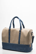 Bottom Compartment Bag Natural & Navy (1)