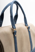 Bottom Compartment Bag Natural & Navy (3)
