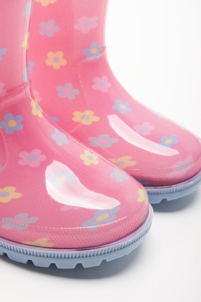 Daisy Rainboots Pink (2)