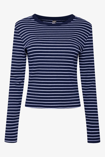 Rib Stripe T-Shirt Navy