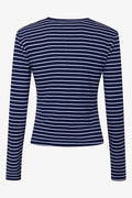 Rib Stripe T-Shirt Navy (1)