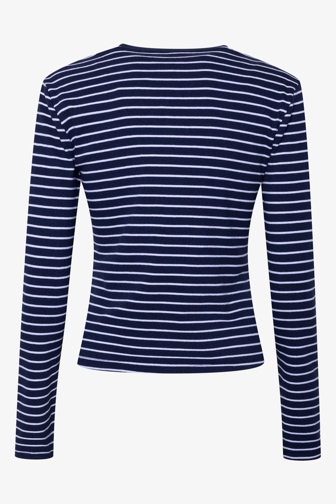 Rib Stripe T-Shirt Navy (1)