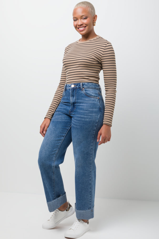 Rib Stripe T-Shirt Natural (1)