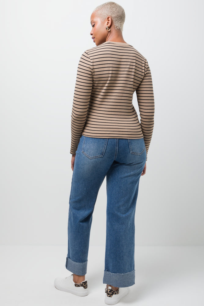 Rib Stripe T-Shirt Natural (2)