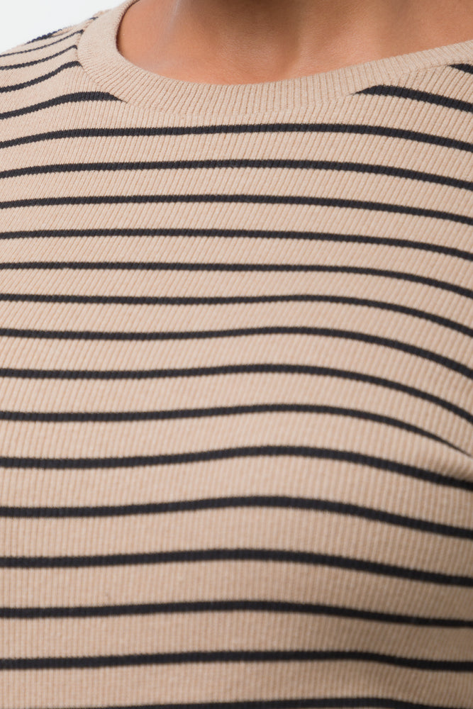 Rib Stripe T-Shirt Natural (3)