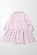 Stripe Shirt Dress Pink (2)