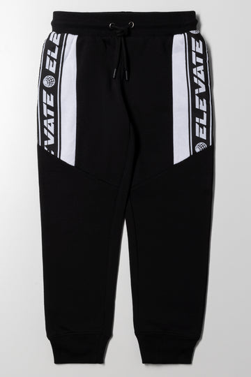 Colourblock Trackpants Black