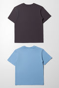 Hot Wheels 2 Pack Short Sleeve T-Shirts Dark Grey And Blue (3)