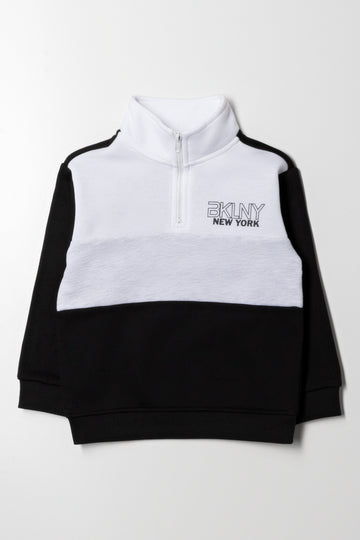 Funnel Neck Quarter Zip Tracktop Black