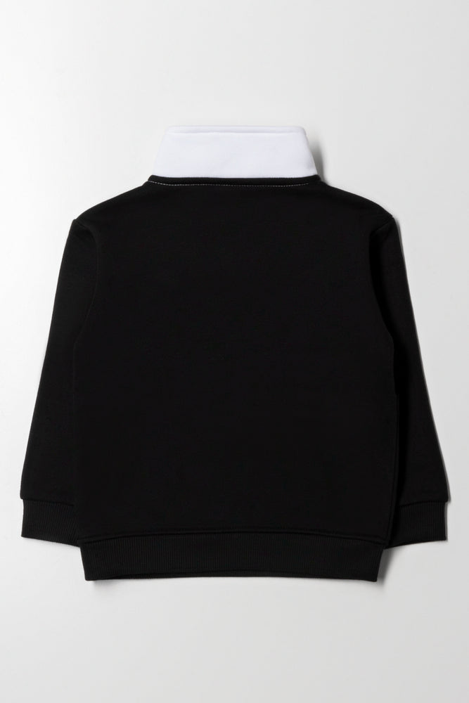 Funnel Neck Quarter Zip Tracktop Black (2)