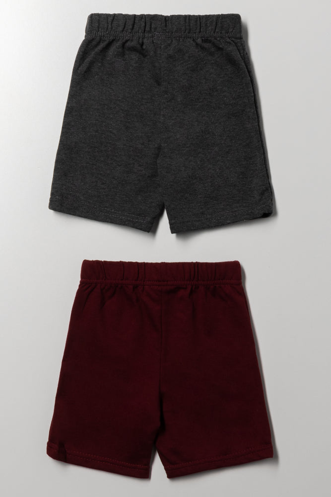 Looney Tunes 2 Pack Shorts Burgundy And Dark Grey (2)