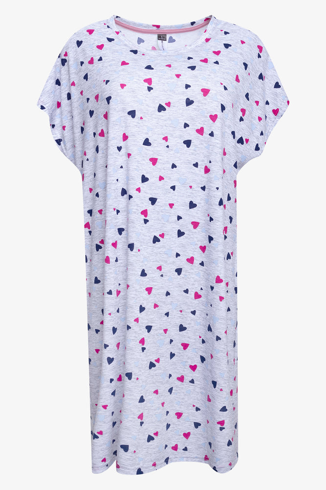 2 Pack Love And Hearts Sleepshirts Pink And Grey (2)
