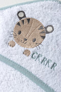 Tiger And Friends Hooded Towel Blue And White (1)