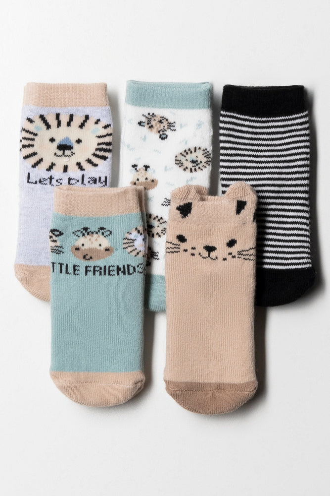 5 Pack Tiger And Friends Socks Multi