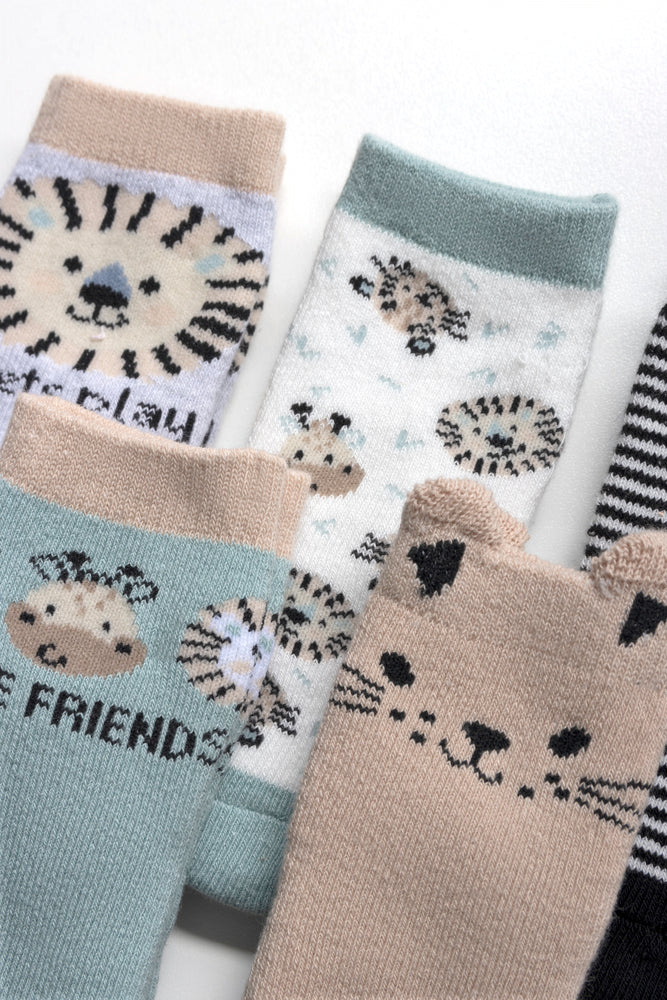 5 Pack Tiger And Friends Socks Multi
