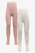 2 Pack Hosiery White & Pink