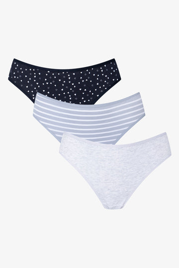 3 Pack Bikini Panties Navy And Blue