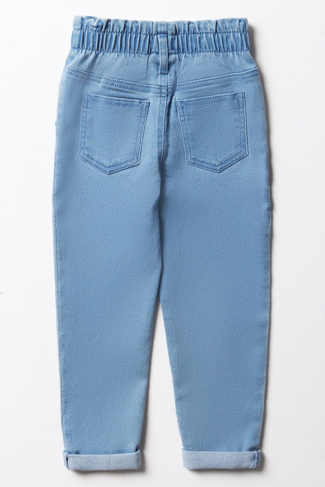 Mini Mom Paper Bag Denim Jean Light Blue (2)
