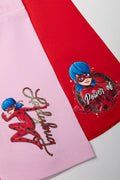 Miraculous 2 Pack Cycling Shorts Pink & Red (1)