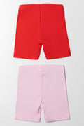 Miraculous 2 Pack Cycling Shorts Pink & Red (2)