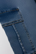 Cargo Straight Leg Denim Jeans Blue (1)