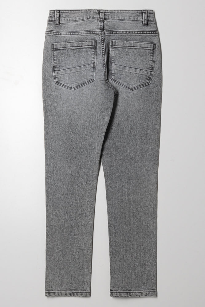 Ripped Denim Jeans Grey (3)