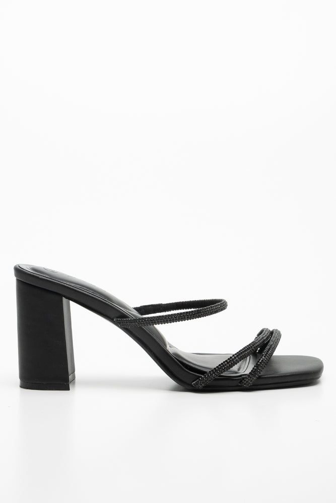 Strappy Heel Sandal Black (1)