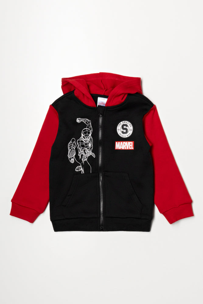 Spider-Man Zip Through Tracktop Black