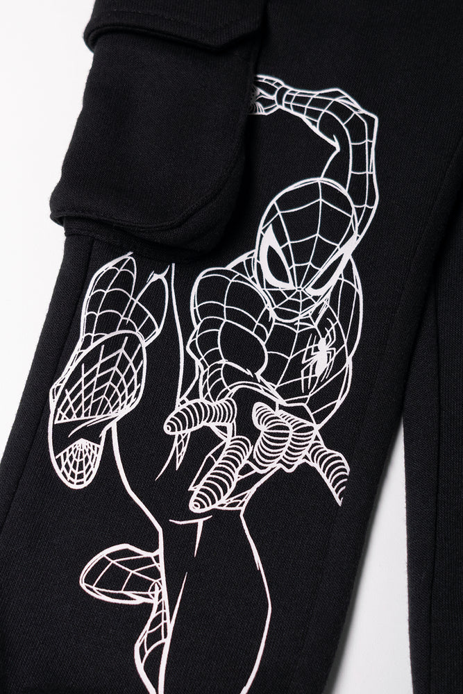 Spider-Man Cargo Trackpants Black