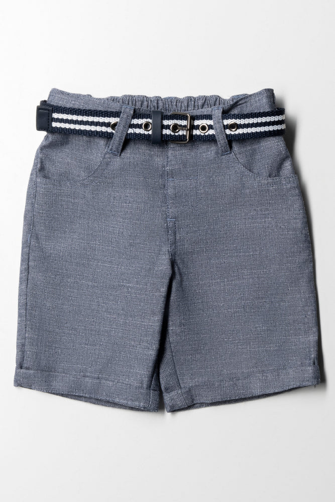 Belted Chino Shorts Blue