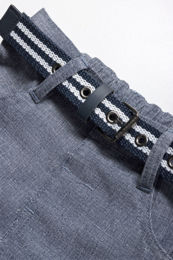 Belted Chino Shorts Blue (1)