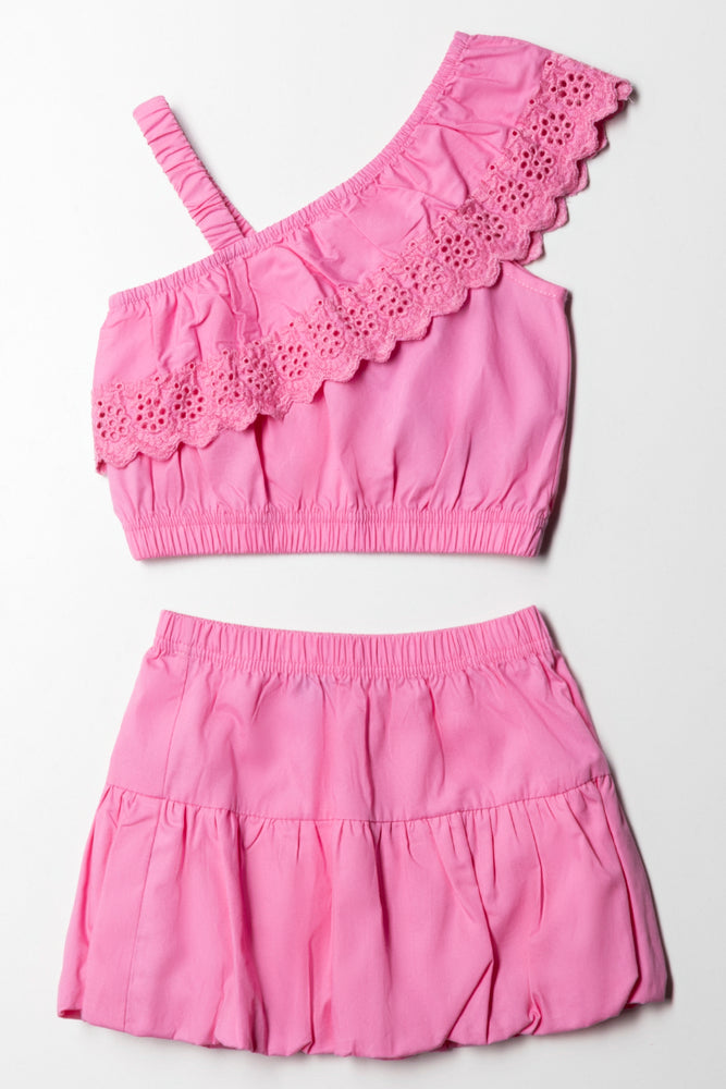 Top and Skirt Set Pink