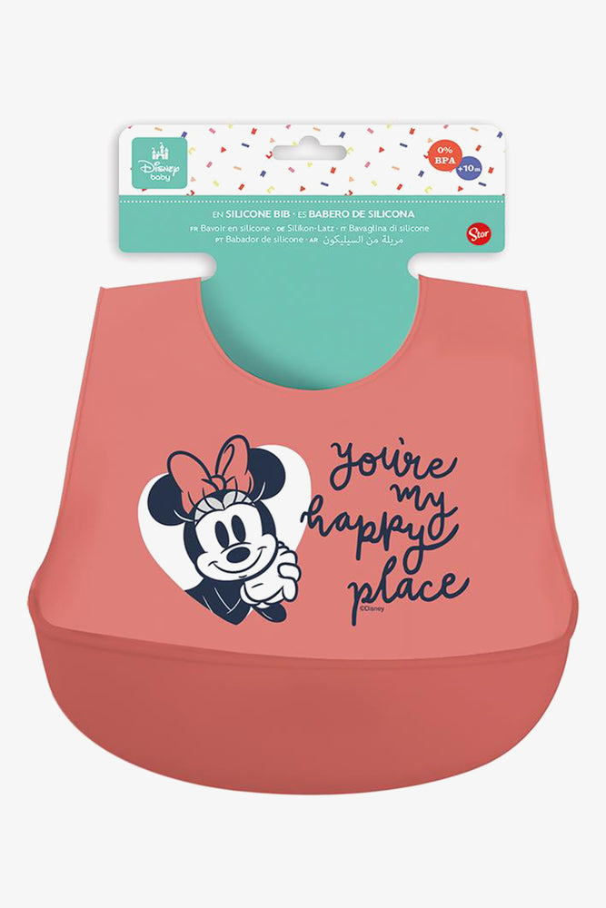 Minnie Mouse Silicone Bib Pink