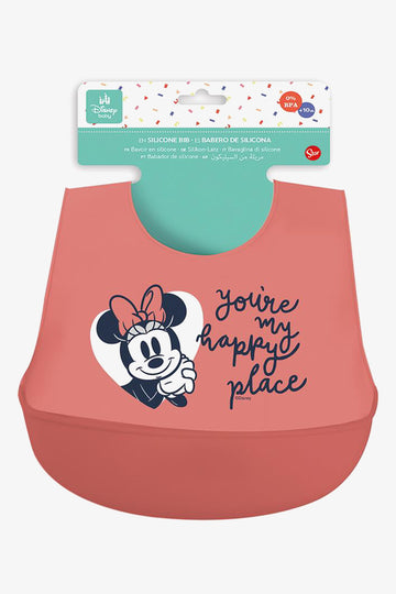Minnie Mouse Silicone Bib Pink