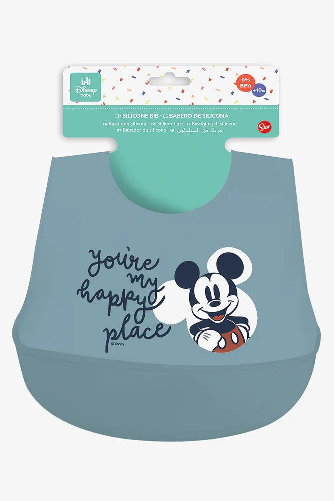 Mickey Mouse Silicone Bib Blue