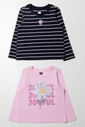 2 Pack Long Sleeve T-Shirt Pink & Navy